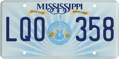 MS license plate LQO358