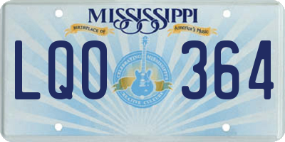 MS license plate LQO364