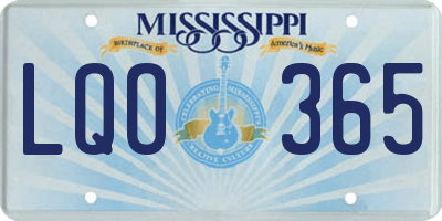 MS license plate LQO365