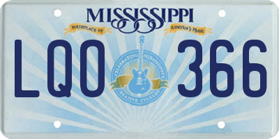 MS license plate LQO366