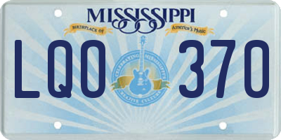 MS license plate LQO370