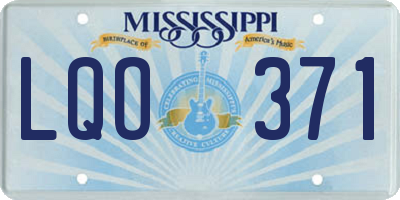 MS license plate LQO371