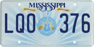 MS license plate LQO376