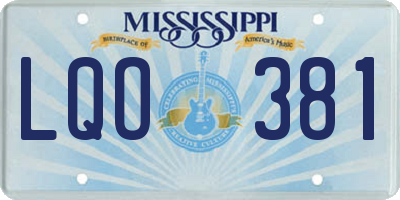 MS license plate LQO381