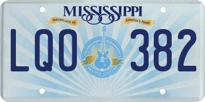 MS license plate LQO382