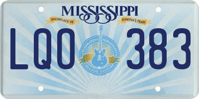 MS license plate LQO383