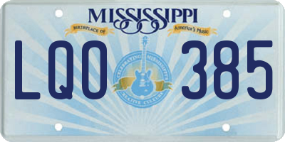 MS license plate LQO385