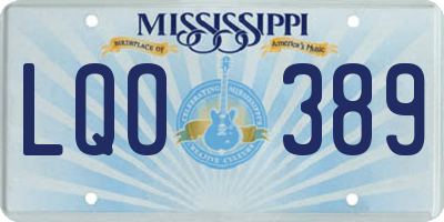 MS license plate LQO389