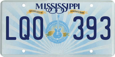 MS license plate LQO393