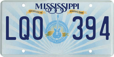 MS license plate LQO394