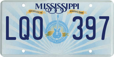 MS license plate LQO397