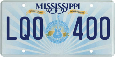 MS license plate LQO400