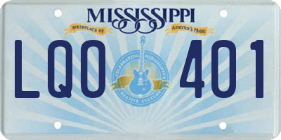 MS license plate LQO401