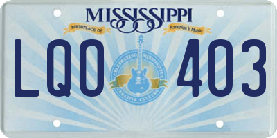 MS license plate LQO403