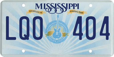 MS license plate LQO404