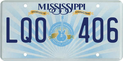 MS license plate LQO406