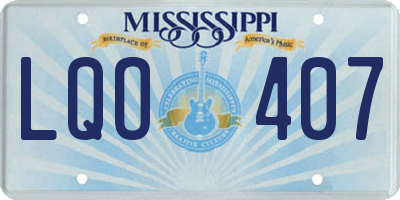 MS license plate LQO407