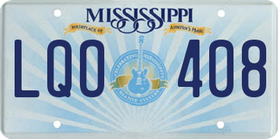 MS license plate LQO408