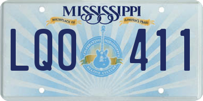 MS license plate LQO411