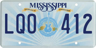 MS license plate LQO412
