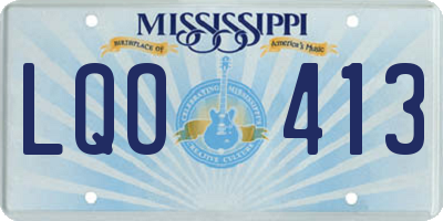 MS license plate LQO413