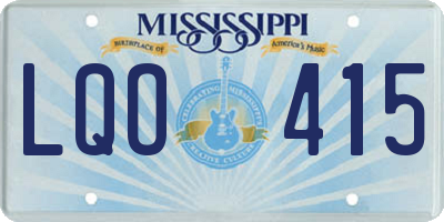 MS license plate LQO415