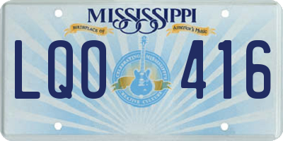 MS license plate LQO416