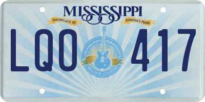 MS license plate LQO417