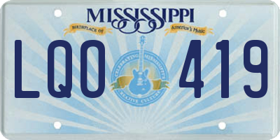 MS license plate LQO419