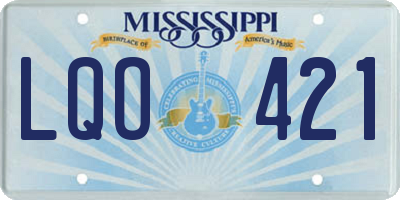 MS license plate LQO421
