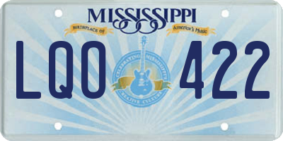 MS license plate LQO422