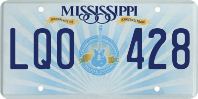 MS license plate LQO428