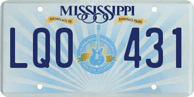 MS license plate LQO431