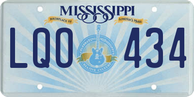 MS license plate LQO434