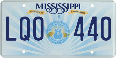 MS license plate LQO440