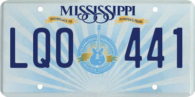MS license plate LQO441