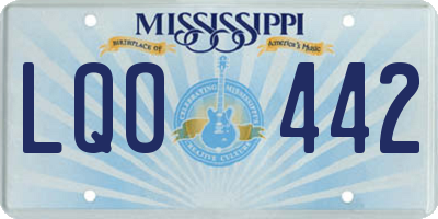 MS license plate LQO442
