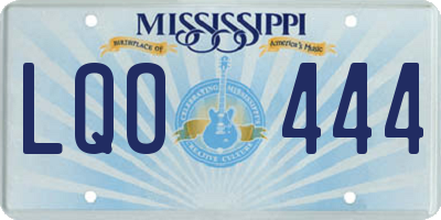 MS license plate LQO444