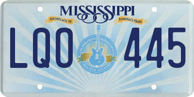 MS license plate LQO445