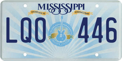 MS license plate LQO446