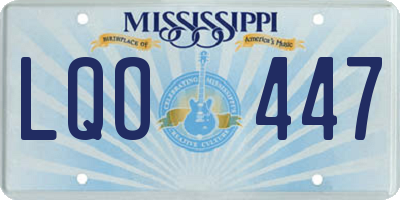 MS license plate LQO447