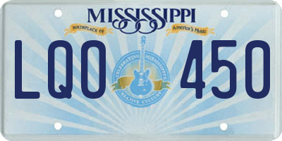 MS license plate LQO450