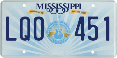 MS license plate LQO451