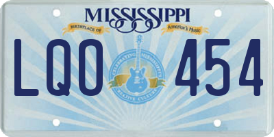 MS license plate LQO454