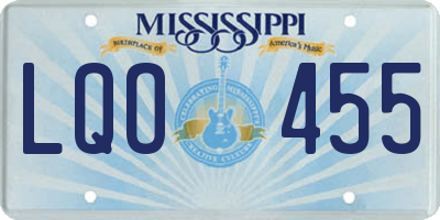 MS license plate LQO455