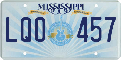 MS license plate LQO457