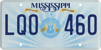 MS license plate LQO460