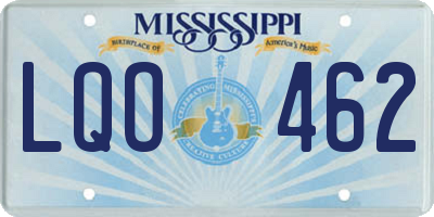 MS license plate LQO462