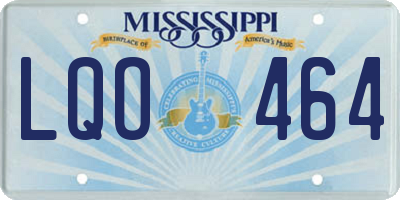MS license plate LQO464