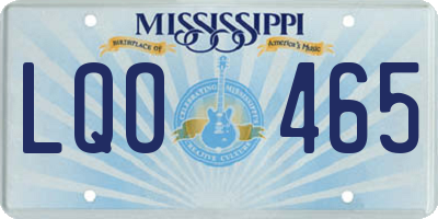MS license plate LQO465